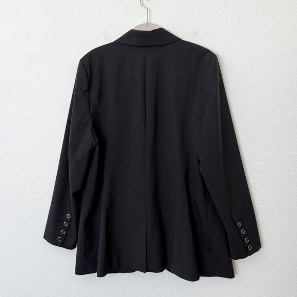 [Universal Standard] Black Rio Wool Blend Blazer Jacket Work Office 14 16 Small - Picture 3 of 12